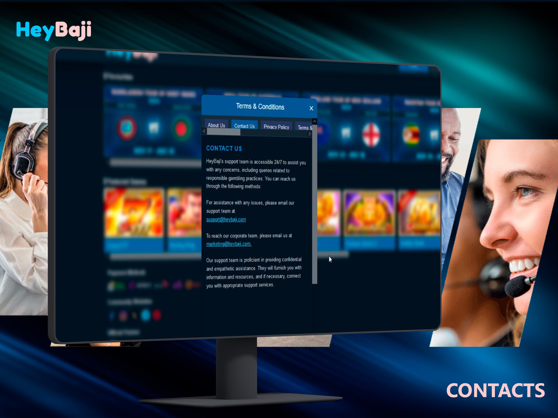 HeyBaji gives you its contacts so that you can contact us for various kinds of issues