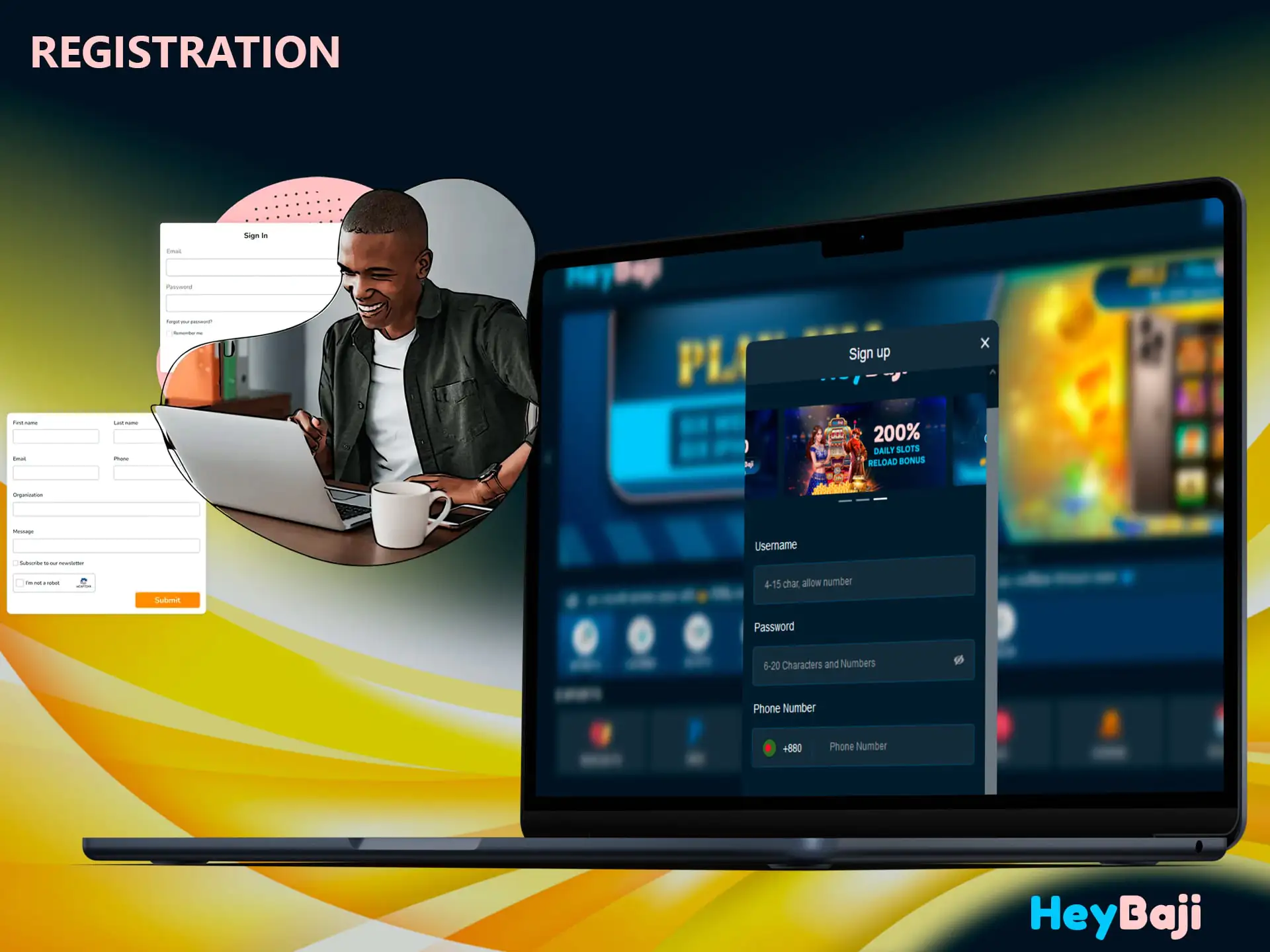 The sign-up guide will help you set up an account with minimal knowledge 